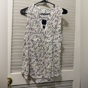 Lucky Brand Women’s Floral Sleeveless Top - Tan NWT